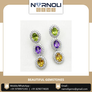 Producto de calidad superior Pendientes de plata esterlina con circonita, amatista, peridoto y citrino a precio de mercado - Product Image 4