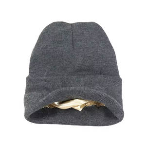 Chapeaux tricotés Beanie unisexe solide automne hiver casquette vierge couleur haute qualité chaud personnalisé Beanie logo de broderie personnalisé - Product Image 1