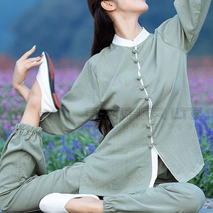 Nhà Máy Trực Tiếp Bán Cotton Dài Tay Áo <span class=keywords><strong>Kung</strong></span> <span class=keywords><strong>Fu</strong></span> Đồng Phục Của Phụ Nữ Làm Việc Quần Áo Cho Võ Thuật Thanh Lịch Làm Việc Quần Áo - Product Image 3