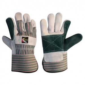 Guantes de trabajo de cuero dividido de vaca de alta calidad Guantes protectores de seguridad resistentes al calor para soldadura y construcción - Product Image 4