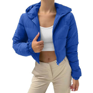 Dernière mode, veste d'hiver à manches longues, respirante, de haute qualité, chaude, grande taille, vente en gros, service OEM, veste matelassée courte pour femmes - Product Image 1