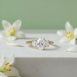 Anillo de Diamante Cultivado en Laboratorio con Piedra de Árbol de Forma Ovalada de 2.51CT VS1, Joyería Fina de Oro Sólido de 14K, Regalo de Promesa de Boda para Novias - Product Image 4