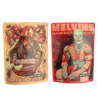 Sachet alimentaire refermable anti-odeur recyclable, pochette autoportante 3.5g 7g 28g, imprimé personnalisé, fermeture éclair, feuille holographique, sac en Mylar comestible 14g