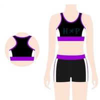 Ropa de práctica para porristas Venta al por mayor Diseño Cheer Outfit Uniformes de práctica personalizados para entrenar niñas sublimación
