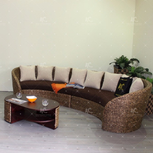 Ensemble de salon moderne en jacinthe courbé tissé à la main pour l'intérieur pour villa, appartement, hôtel, meubles de maison - Product Image 1