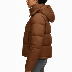 2025 New Arrived Autumn and Winter Wear Solid Color Cotton Padded Puffer <b>Jacket</b> Custom Printed Logo Lightweight Bubble <b>Jacket</b> - Product Image 5