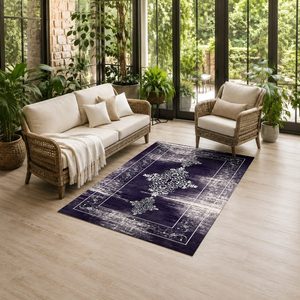 Tapis chenille antidérapant RUGS DEPOT LXDP-0896, multicolore, neutre, traditionnel, oriental, imprimé numériquement, lavable en machine, vente en gros - Product Image 6