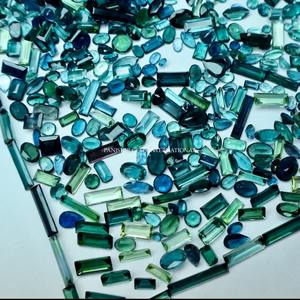 Variedad de piedras preciosas sueltas de turmalina Paraiba en forma y tamaño Natural y pulido - Product Image 1