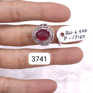 เครื่องประดับทำด้วยมือสุดหรูคุณภาพสูงแหวนพลอยทับทิมพร้อมเพชรธรรมชาติของขวัญเครื่องประดับเงินสุดหรูสำหรับแหวนของเธอ - Product Image 1