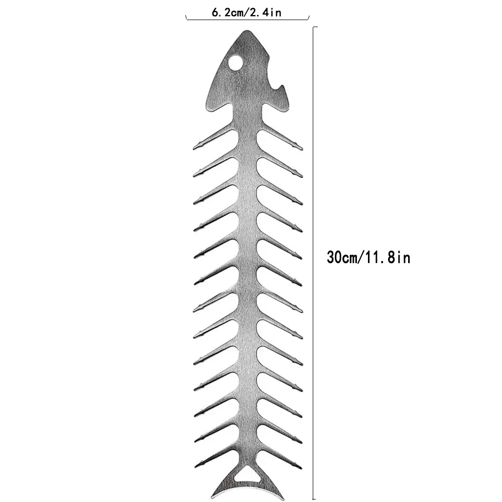 हॉट सेलिंग क्रॉस-बॉर्डर नया स्टेनलेस स्टील साइनेड फिश बोन स्कूवर बर्तन बारबेक्यू ग्रिल नेट