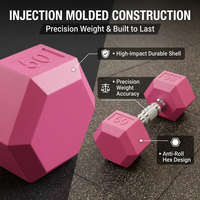 Ensemble d'haltères hexagonales en caoutchouc pour salle de sport commerciale, poids libres de 2,5 kg à 50 kg, augmentation de 2,5 kg pour l'exercice en salle de sport, haltères hexagonales