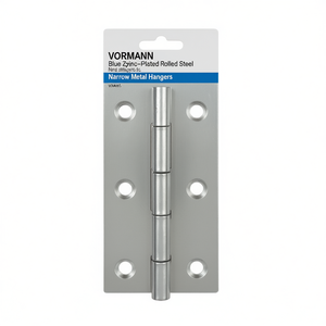 VORMANN Blue Zinc-Plated Rolled Steel Narrow Metal Hangers 60mm Height 34mm Width 1.4mm Thickness 20 Packaged Unit - Product Image 3