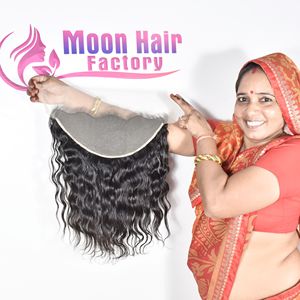 Meilleure qualité bon produit temple indien cheveux humains aspect naturel frontal ondulé doux soyeux machine double trame vendeur disponible - Product Image 2