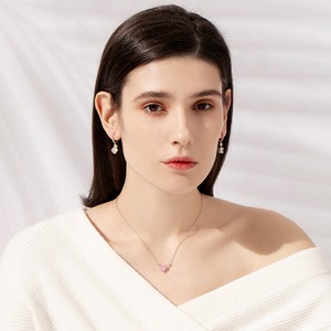 Collar de Diamantes Rosados Reales en Forma de Corazón de Oro Blanco de 18K, 3 Quilates de Peso Total, 2ct de Diamantes Rosados de Forma Elegante Cultivados en Laboratorio, IGI VVS2, Diamantes de Lujo - Product Image 3