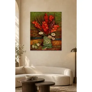 Impression sur toile Fida Van Gogh Gladiolus rouges dans un vase - Product Image 2
