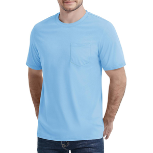 Offre Spéciale anti-rides 100% coton T-shirts Logo personnalisé élégant confortable col rond poche t-shirt conception pour les activités de plein air - Product Image 2