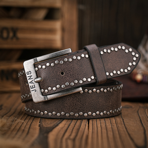 Ceinture en cuir de vache véritable de style du Pakistan Boucle ardillon avec logo personnalisé Utilisation double face - Product Image 3