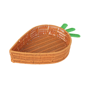 Tienphong Wholesale Carrot-Shaped Handwoven Wicker Storage Basket Decorative Fruit Candy Food Serving Tray - Product Image 1