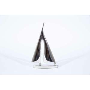 Objeto decorativo de yate Premium, modelo de yate de aluminio fundido, Decoración de mesa, acento brillante pulido, escultura artesanal de yate/barco - Product Image 2