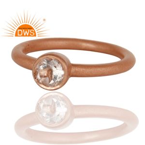 แหวนควอตซ์อัญมณีสีเงินและโรสโกลด์จากธรรมชาติทำด้วยมือเครื่องประดับแบบวางซ้อนกันได้สำหรับผู้หญิงของขวัญสำหรับผู้หญิงสำหรับเธอ - Product Image 2