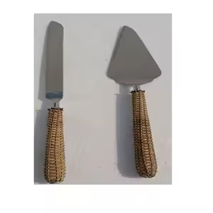 Haute qualité or métal gâteau serveur ensemble rotin poignée Durable Dessert service ustensile mariage fête vaisselle pâtisserie Cutter - Product Image 2