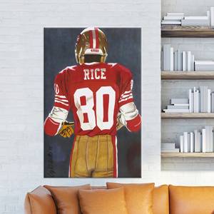 Impression sur toile élégante Jerry Rice 49ers pour la décoration de la maison, toile emballée - Product Image 1