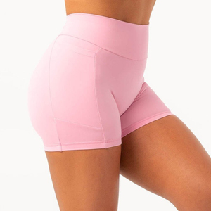 High Waist Elastic Waist Yoga Shorts Breathable <b>Tight</b> Pocket Outdoor Cycling Sports Shorts Scrunch Butt Lifting Yoga Shorts - Product Image 4