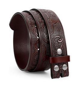 Cinturón de cuero genuino personalizable de Venta caliente Estilo occidental con acero para tamaños de hebilla disponibles-Cuero de vaquero al por mayor - Product Image 1