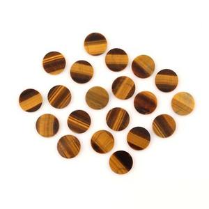 พลอยตาเสือธรรมชาติ12มม. แบนเรียบทรงกลมหลวมอัญมณี Cabochon สำหรับเครื่องประดับแหวนจี้ - Product Image 1