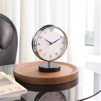 Jam Meja Oval Klasik Modern Dekoratif Logam Mekanis Senyap Tahan Air Warna Dapat Disesuaikan Fungsi Snooze untuk Rumah dan Meja Kerja