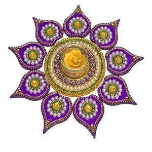 Elegante Juego de 11 piezas de Rangoli acrílico con soporte de luz en T para Diwali, Navidad, boda y decoración del hogar - Product Image 1