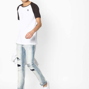 Nouveauté T-shirt uni personnalisé à deux couleurs Coupe classique Manches raglan T-shirt de baseball en gros Coton Manches courtes Raglan - Product Image 4