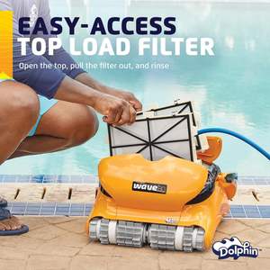 Nettoyeur de piscine robotisé automatique New Wave 80, best-seller, comprend une télécommande et un chariot, une brosse de nettoyage de la ligne d'eau, idéal - Product Image 3