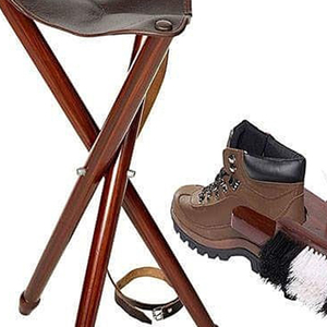 Chaise trépied de chasse et de tir en cuir pliable en bois Nouvelle arrivée Chaises trépieds de chasse et de tir en cuir personnalisées - Product Image 5