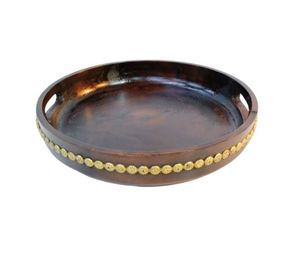 Style arabe en bois métal chocolat Dessert plateau de service bol 100% sans danger pour les aliments pour le Ramadan Diwali plateaux décoratifs prix de gros - Product Image 2