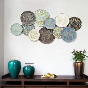 Grande décoration murale en métal Plaque ronde personnalisée Tenture murale pour la décoration moderne de la maison et du salon - Product Image 1