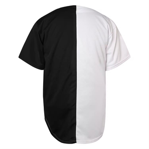 Camisetas de béisbol fáciles de lavar personalizadas en blanco y negro, camisetas de béisbol con cuello en V y patrón personalizado de softbol, camiseta de béisbol para hombres - Product Image 2