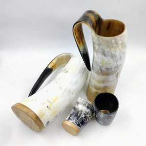 New Arrival Natural Ox & Buffalo Horn Drinking <b>Mug</b> With Latest Stylish Stand Handcrafted <b>Mug</b> For Mead Beer Wine Tankard <b>Mug</b> - Product Image 1