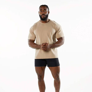 Camiseta Casual Vintage para Hombre, Lavada al Ácido, de Microfibra, Hombros Caídos, Cuello Redondo, al por Mayor - Product Image 4