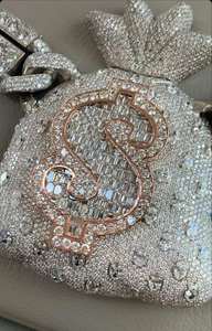 คุณภาพยอดเยี่ยม VVS Moissanite กระเป๋าเงินสร้อยคอจี้ฮิปฮอป925ราคาไม่แพง - Product Image 2