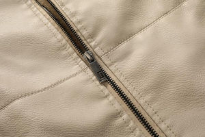 New Winter Warm Hooded Leather Jacket Zipper up Overcoat Long Sleeve Thick <b>Fur</b> <b>Lined</b> Leather <b>Coat</b> for Men - Product Image 3