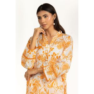 ชุดลำลอง IUSTTS-1104 สำหรับสุภาพสตรี ผ้าเครปพิมพ์ลาย แขนสามส่วน เสื้อครอปสั้น สำหรับฤดูใบไม้ผลิ/ฤดูร้อน - Product Image 5