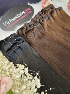 Vente en gros 2025 meilleur prix qualité supérieure 100% extensions de cheveux vietnamiens Remy trame double cuticule étirée - Product Image 3