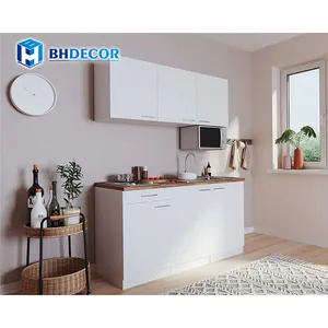 Kitchen Cupboard 1.5 M Simple Design Modern Compact Mini Small Kitchen Cabinet Set With Sink Refrigerator For Small Spaces Room