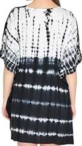 Cigain femmes solide col en v noir plage Bikini couverture 100% coton maillot de bain décontracté fête impression conception pour le printemps - Product Image 4