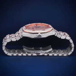 นาฬิกาข้อมือแฟชั่นสไตล์ฮิปฮอปสปอร์ตหรูหรา ยูนิเซ็กซ์ ระบบควอตซ์ Miyota  ประดับเพชรโมอิสซาไนต์  ตัวเรือนสแตนเลส  สไตล์ธุรกิจ - Product Image 5