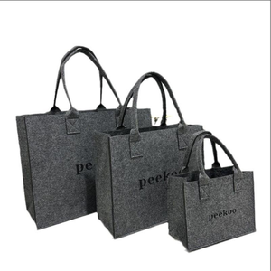 Nouveaux sacs fourre-tout en feutre de grande capacité respectueux de l'environnement Logo personnalisé motif à pois colorés toile coton Vietnam - Product Image 2