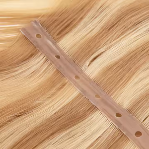 Fabbrica senza soluzione di continuità XO invisibile geniale trama europea ghiaccio colore bianco Micro Loop pelle invisibile tessuto <span class=keywords><strong>capelli</strong></span> extension con foro - Product Image 4