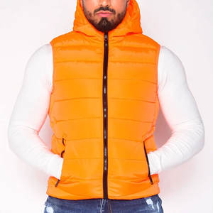 MOQ bajo elegante invierno Puffer Down Chaleco de los hombres ropa de calle aislado frío desgaste acolchado chaqueta con capucha - Product Image 1