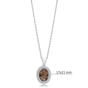 17x21mm Forme Ovale CZ Sultanite Pierre Charme Collier 925 Sterling Silver Turc Bijoux Faits À La Main pour La Vente En Gros - Product Image 2